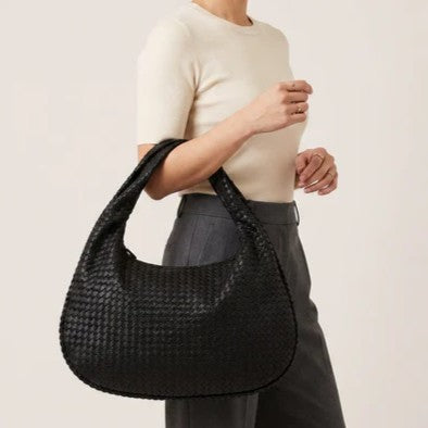 Große geflochtene Hobo-Tasche aus weichem PU-Leder
