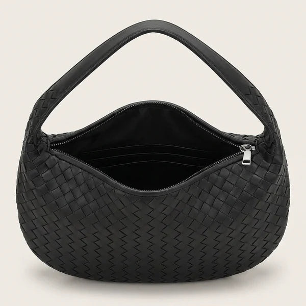 Große geflochtene Hobo-Tasche aus weichem PU-Leder