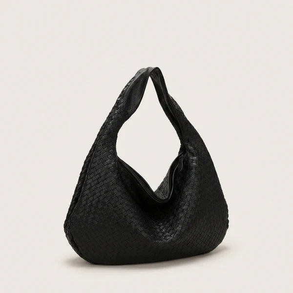 Große geflochtene Hobo-Tasche aus weichem PU-Leder