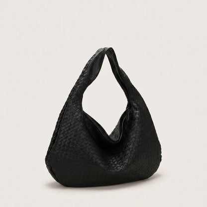Große geflochtene Hobo-Tasche aus weichem PU-Leder