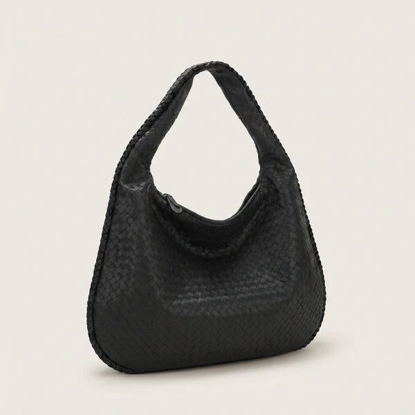 Große geflochtene Hobo-Tasche aus weichem PU-Leder
