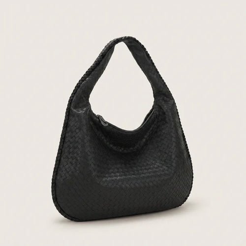 Große geflochtene Hobo-Tasche aus weichem PU-Leder