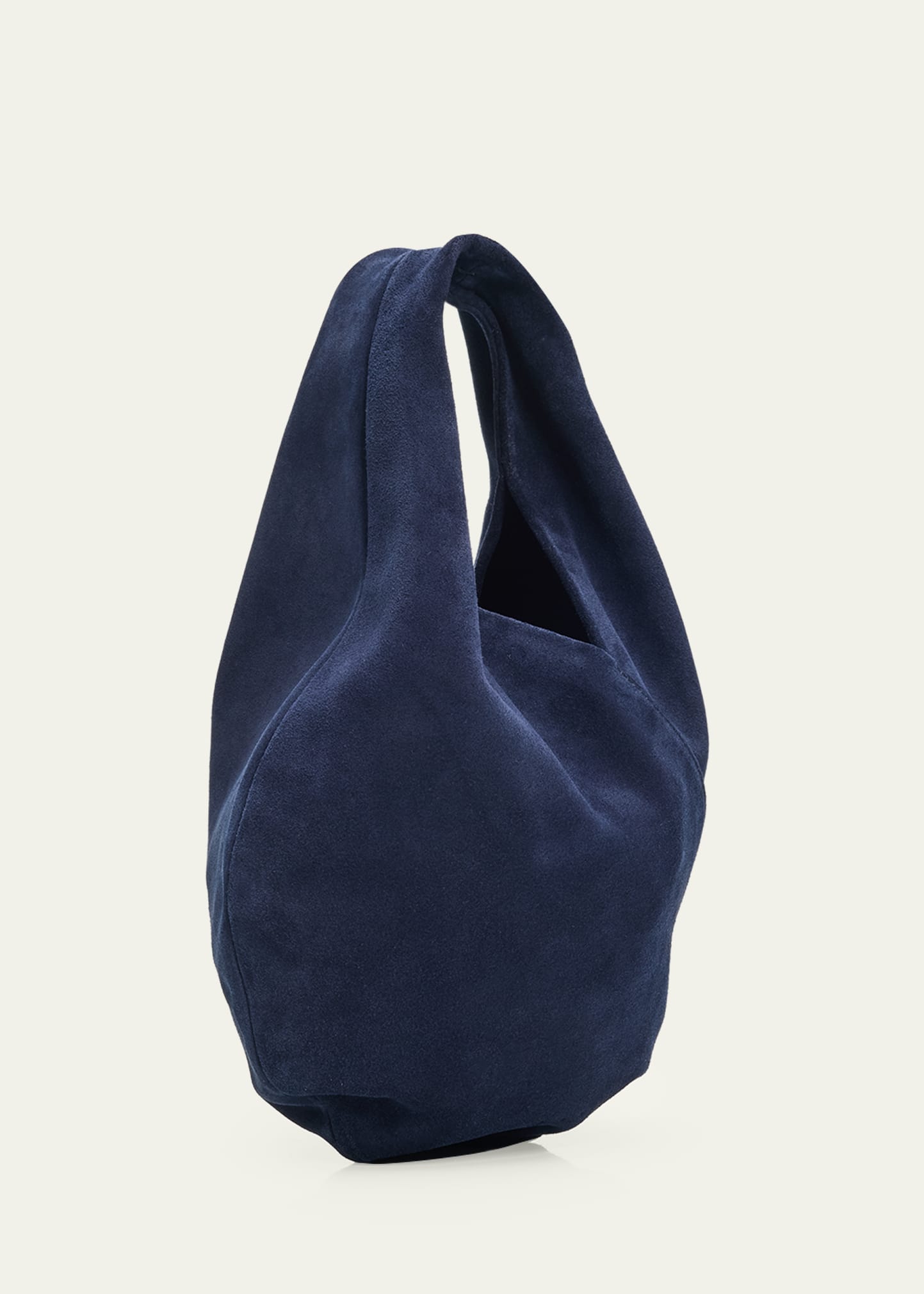 Weiche Tropfen-Handtasche aus Veloursleder mit Magnetverschluss