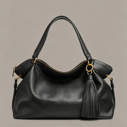 Weiche Hobo-Tasche mit Quasten-Detail und Doppelgriffen