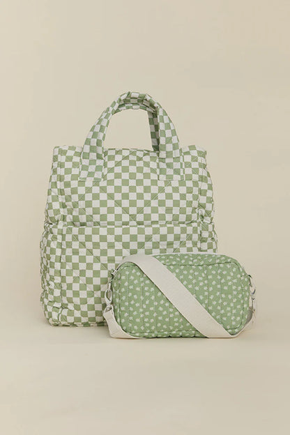 6-in-1 Wickeltasche mit abnehmbarem Mini-Umhängetasche